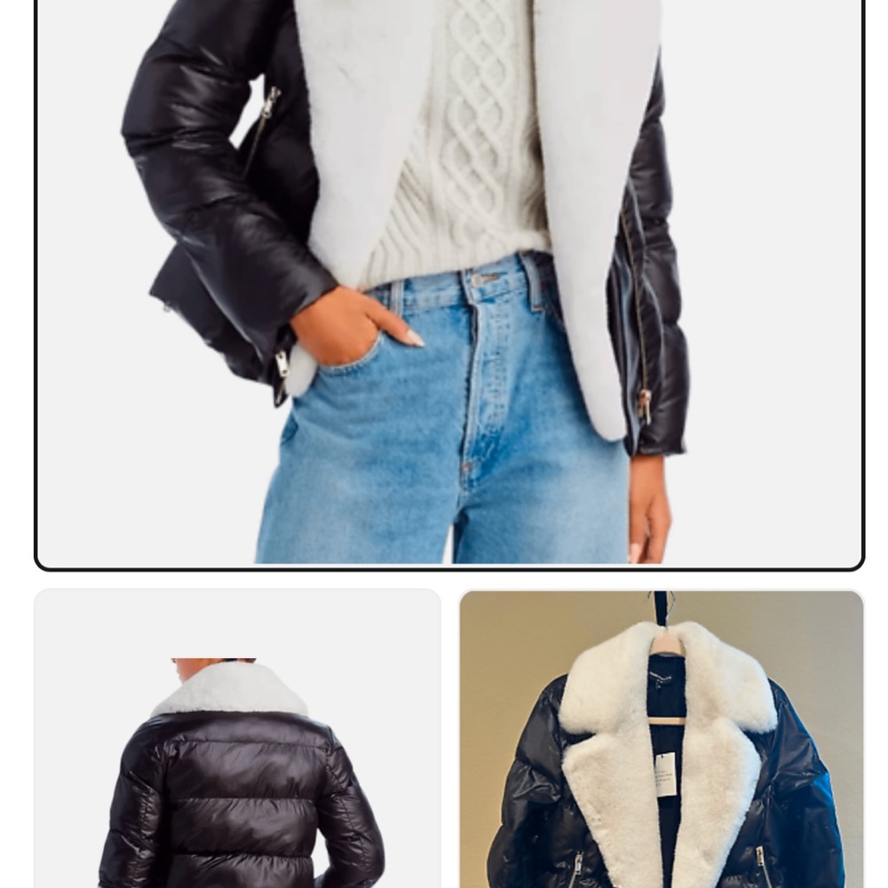 Women's Black and White Shearling Jacket